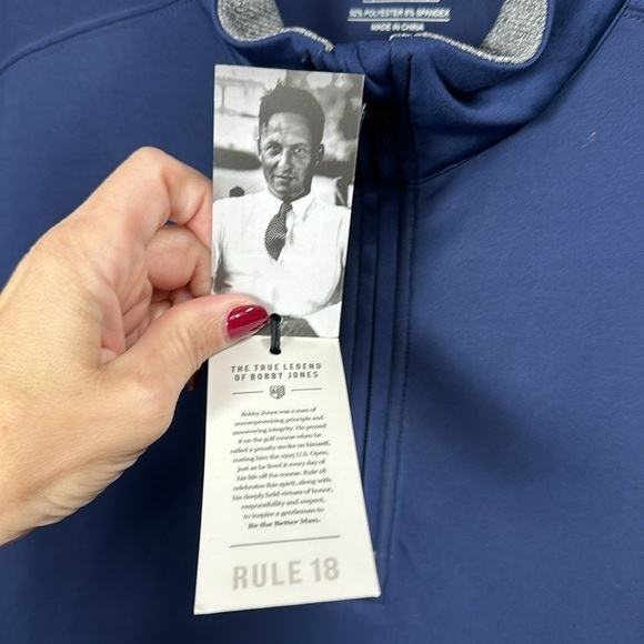 Bobby Jones Rule 18 Performance Fabric Navy Quarter Zip Vest size XL. NWT. - Picture 12 of 12